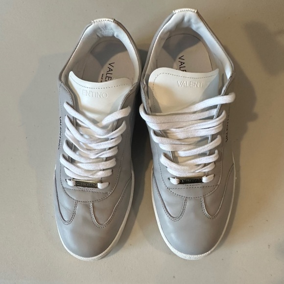 VALENTINO by Mario Valentino Ronald Logo Leather Sneakers in Grey - Picture 2 of 14